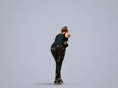00115Halle005 - Adult Caucasian woman exercising in summer 3D model