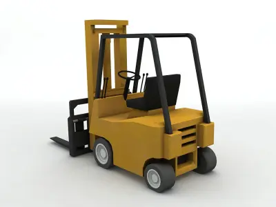 Forklift truck Low-poly 3D model shop