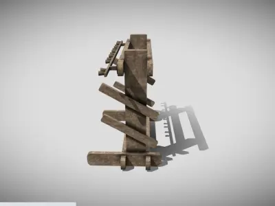 Medieval Weapons Rack Low-poly 3D model