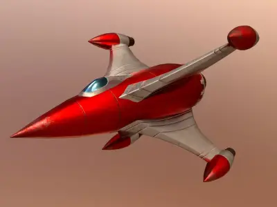 Retro Spaceships Pack Low-poly 3D model
