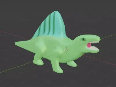 Dimetrodon Free low-poly 3D model