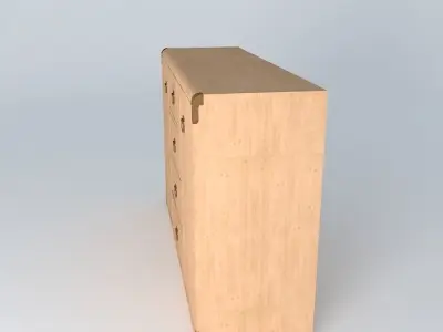 Indiana red pine shelf 3D model