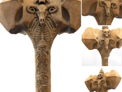 Ancient Bone Hammer Cosplay Free 3D print model