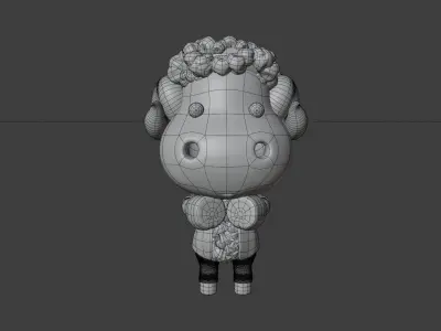 Cute Sheep 3D Illustration 3D model shop