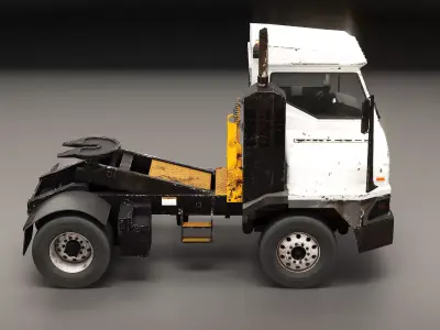 Aged Industrial Terminal Tractor Yard Truck PBR Low-poly 3D model