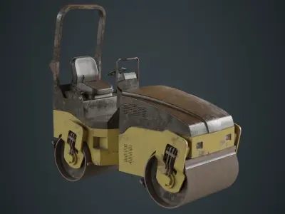 Road Roller 1B Low-poly 3D model