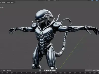 Xenomorph - 3D High quality model Low-poly 3D model