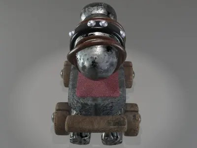 Cannon Low poly Game-ready Low-poly 3D model