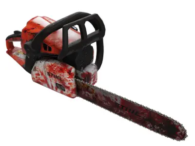 Chainsaw Stihl like - Gore Blood stained - horror  game-ready  Low-poly 3D model