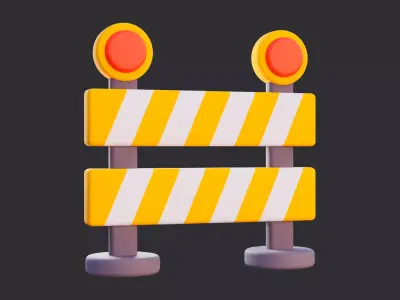 Stylized Construction Barrier 3D model purchase