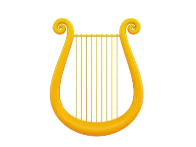 Golden Harp 3D model