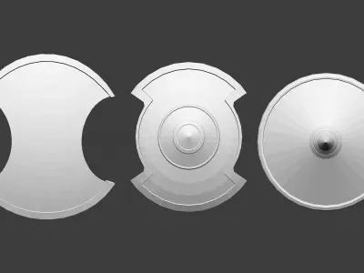 30 Low poly medieval fantasy shield base mesh shapes IMM brush 3D model