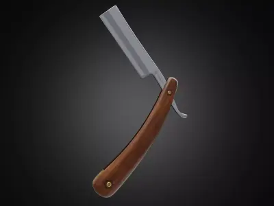 Vintage straight razor 3D model