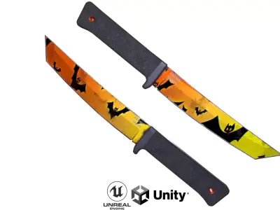 Cold Steel Recon Tanto Happy Halloween - Knife Low-poly 3D model