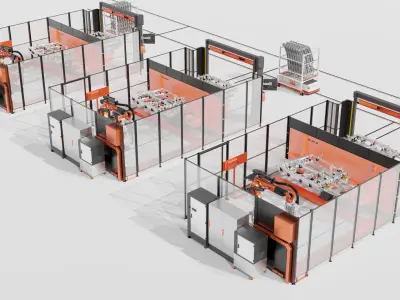 Industrial - 3D KUKA Robotics Welding Station v1 by Cels Low-poly 3D model