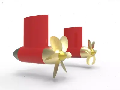 Azimuth thruster without ring 3D model