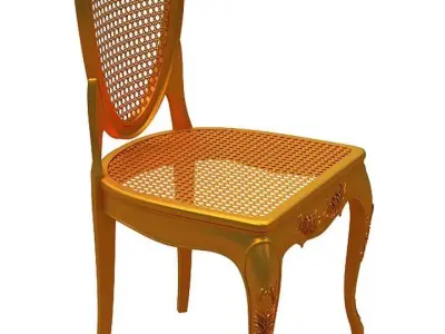 Classical Dining chair Low-poly 3D model