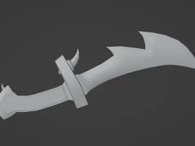 Orc Dagger with Fangs Low-poly 3D model