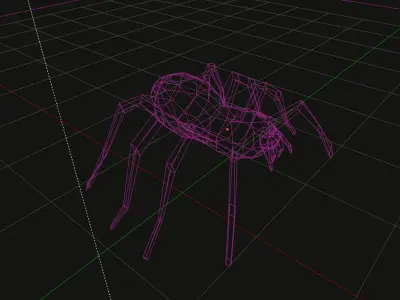 The Gray Spider Low-poly 3D model