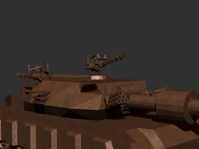 tank with machine gun 3D model