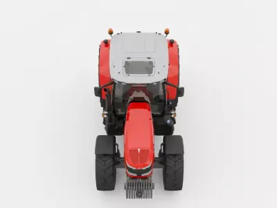 Massey Ferguson 5600 Series Modern Farm Tractor Low-poly 3D model