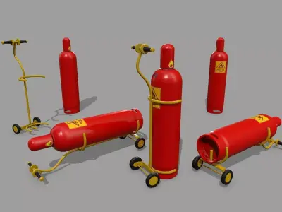 gas cylinder Low-poly 3D model