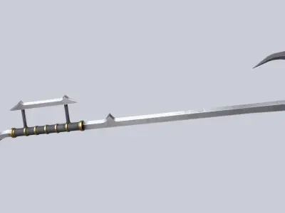Hook sword Low-poly 3D model