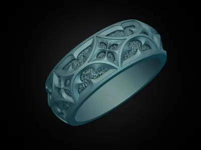 Gothic ornament Ring pattern 3D print model