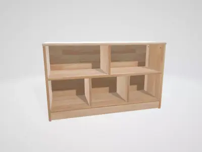 Industrial wood bookshelf 3D model
