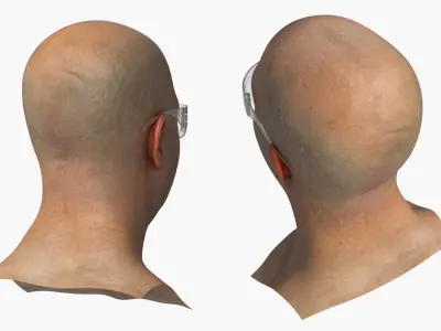 Industrial Safety Glasses on Face 3D model