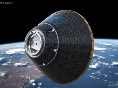 Spacecraft Crew Capsule with Heat Shield Black 3D model