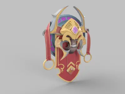  Stylized shield Low-poly 3D model