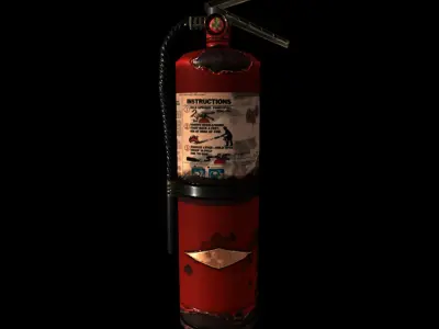 Fire Extinguisher Low-poly 3D model 10