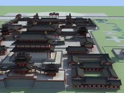 Ancient Chinese Architecture 3D model by lvcan