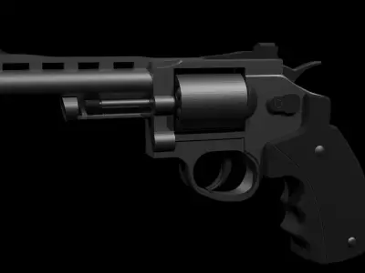 Simple Revolver Caliber 38 Free low-poly 3D model