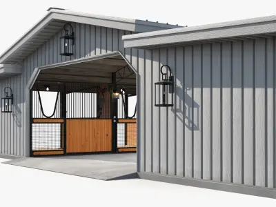 Stable Building White 3D model