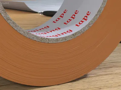 Scotch Tape Large Roll Brown 3D model
