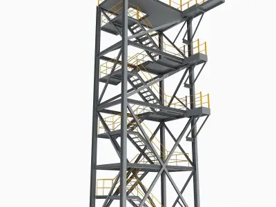Metal Industrial Tower 07 3D model