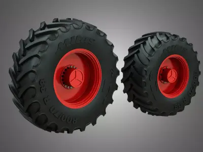 Tractor Tires and  Rims - T07 3D model