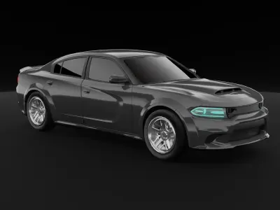 Dodge Charger 2023 Exterior Low-poly 3D model