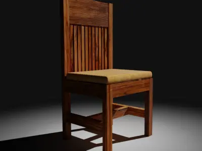 Old Wooden Chair Low-poly 3D model buy