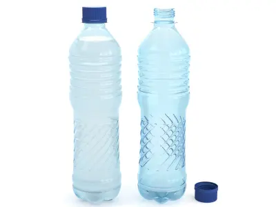  Set plastic 12 water bottle 3D Model 