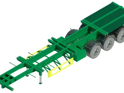 40 Foot Container Skeleton 3D model