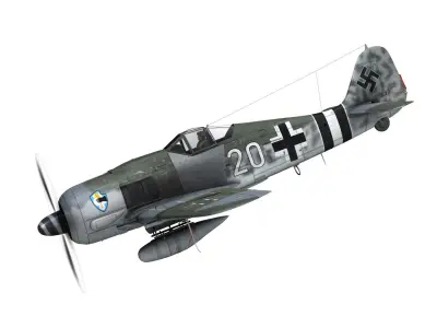 Focke Wulf - FW190 A-7 - White 20 3D model