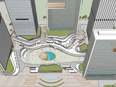 Sketchup Commercial Hotel Office Complex K3 3D model