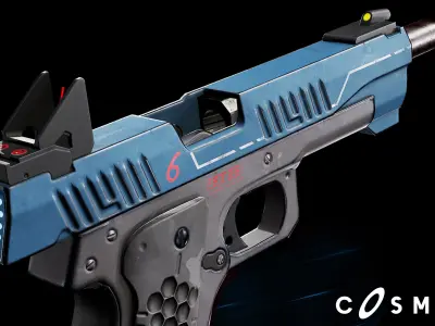 Cyberpunk Gun - The Rager - M3 Low-poly 3D model