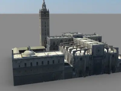Spanish Cathedral Low-poly 3D model