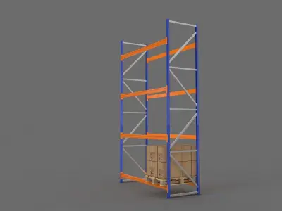 Warehouse Rack and Pallet 3D model