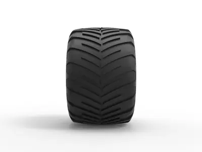 Monster Jam tire 23 Scale 1 to 25 3D print model