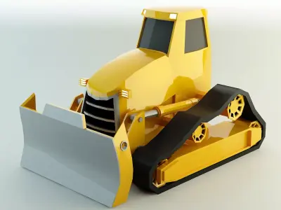 Low Poly Bulldozer 3D model